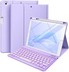 Witzon iPad 9th Generation Case with Keyboard 10.2 Inch - Backlit Wireless Detachable Folio Cover with Pencil Holder for iPad 8th Gen / 7th Gen/iPad Pro 10.5" / iPad Air 3rd Gen, Purple