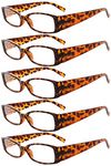 Eyekepper 5 Pairs Reading Glasses for Women Reading +1.50 Tortoise Frame Reading Eyeglasses