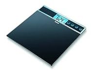 Beurer GS39 Talking Bathroom Scale | Glass bathroom scale XXL standing platform | Reads your weight aloud in your choice of language | 150kg loading capacity | Holds your last 4 readings