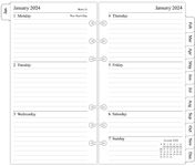 2024 Weekly & Monthly Planner Refill, 3-3/4" x 6-3/4", January 2024 - December 2024, Personal/Size 3