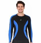 ReDesign Apparels Men Compression Top Tshirt Full Sleeve Nylon Tights (Small(34-36inch Chest), Black/Royal)