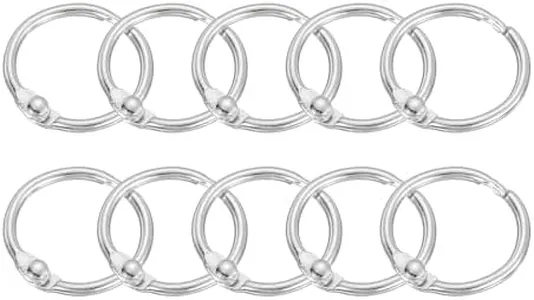 uxcell Shower Curtain Rings, 12pcs - Carbon Steel Round Snap Shower Curtain Hooks, 0.75 Inch Loose Leaf Binder Rings for Shower Curtain Rods (Silver)