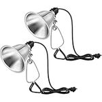 VIVOSUN 2-Pack Clamp Lamp Light with Detachable 5.5 Inch Aluminum Reflector up to 60W E26 Socket (No Bulb Included), 6 Feet Cord, UL Listed