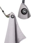 Magnetic Golf Towel for Golf Bags - Microfiber Golf Towels for Men & Women - Waffle Golf Bag Towel with Magnet (Gray)