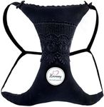 XORIA Breast Pillow – Soft 100% Cotton, Breast Pillow for Side Sleepers, Anti-Wrinkle Chest Support, Adjustable Strap, Breathable Fabric (Black)