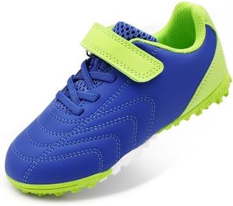 Stelle Boys Girls Indoor Soccer Shoes Kids Turf Shoes Baseball/Softball Futsal Athletic Cleats for Toddler/Little/Big Kid（Blue,2ML）