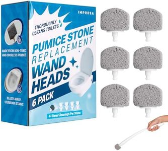 [6 Pack] Impresa Pumice Stone Toilet Bowl Cleaner for Clorox Toilet Wand Refills - Reusable Impresa Pack for Clorox Toilet Bowl Wand Refills - Natural Pumice Stone for Toilet Cleaning Heads