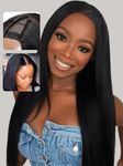 UNICE EasiContour V Part Wigs Human Hair Yaki Straight Glueless Wigs Human Hair Clip in Vpart Wig No Sew in No Glue Upgrade U Part Human Hair Wig Beginner Friendly 18 inches