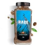 RAGE COFFEE Creme Caramel - Flavored Instant Coffee Powder for both Hot & Cold Coffee, 100% Single Origin Arabica Coffee Beans Powder, Premium Coffee Infused with Plant Vitamins (CREME CARAMEL, 100g)
