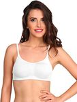 Jockey SS12 Women's Wirefree Non Padded Super Combed Cotton Elastane Stretch Full Coverage Beginners Bra with Adjustable Straps_White_38B