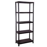 STORM TRADING GROUP Storage Shelving Unit 4 Tier & 5 Tier Racking Plastic for Home Living Room Garage - Extra Large Lightweight, Compact Shelves (1, 5 Tier)