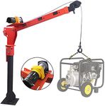 Pismire Winch Versatile 0.5T Folding Truck-Mounted Bed Crane Hoist Lift Pickup with Electric Winch 3500 lb 12V, Painted Steel 1100 lb Pickup 360° Swivel Base