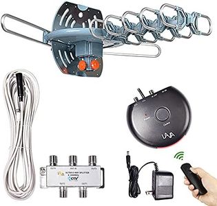 LAVA HD-2605 Elite, Outdoor TV Antenna, Remote Control, 360 Degree Rotation, with 40ft Cable, 4-Way Splitter for 4 tvs