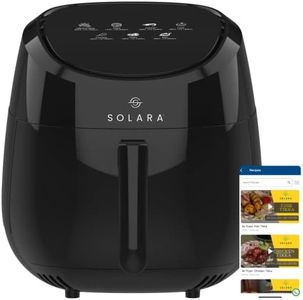 SOLARA Xtra Large Digital Air Fryer for Home Kitchen with 8 Pre set modes for Indian cooking, 5.5L basket, 1500 Watts, Mobile app with 100+ recipe eBook and Videos, Black (5.5L)
