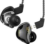 CCZ in Ear Monitor, Coffee Bean IEM Wired Earbuds with Wires,Keephifi Audiophile Headphones Dual Dynamic Driver Noise Cancelling Earbuds,in Ear Earphones for School Musicians Singer(Black no mic)