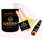 Luxewax Organic Sugar Wax Underarm Hair Remover | Legs | Brazilian Wax | Bikini Wax | Cold and Hot Wax | Reusable Wax Strips and Applicator with Sunflower Premium Oil for Irritated Skin and Underarm Moisturizing