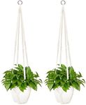 Dahey Macrame Plant Hanger Indoor Outdoor Hanging Planter Basket Large for up to 12" Pot Handmade Woven Cotton Rope Flower Pots Holder for Boho Home Decor, 43 Inch, Set of 2