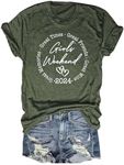 Qbily Girl's Weekend Shirt Matching Bestie Friends Vacation Trip Party Graphic Tees Tops for Women, 1221-green, Medium