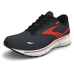 Brooks Men's Ghost 15 Running Shoe, Ebony/Black/Spicy Orange, 10