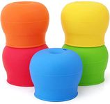 5Pcs Silicone Sippy Cup Lids Lovely Elephant Design Spill-Proof Silicone Kids Lids…