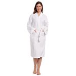 Dreamweavers Soft Terry Pure Cotton Premium Bathrobe -Women (White, XL)