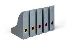 Durable VARICOLOR Magazine Rack | Set of 5 Colour Coded Magazine Holders | Ideal for Storing Magazines, Folders, Documents