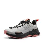 NORTIV 8 Women's Lightweight Hiking Shoes Quick Laces Outdoors Walking Sneakers,Size 7.5,Grey Pink,SNHS239W