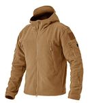 EKLENTSON Winter Jackets for Men Hoodies Zip Up Work Fleece Jacket Hiking Cycling Military Outdoor Sport Windbreaker Mtb Jacket Sand,L