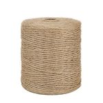 tenn well 300M Jute Twine String, 3 Ply 1.8mm Thick Garden Twine String for DIY Crafts, Gift Wrapping, Bundling Packing and Gardening (Brown)