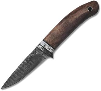 HomeTown Knives 8 Inch Sanmai Damascus Camp Knife with Turquoise Handle