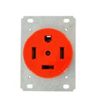 Leviton 9460-IG 60 Amp, 125/250 Volt, Flush Mounting Receptacle, Straight Blade, Industrial Grade, Isolated Ground, Orange