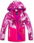 Girls Rain Jackets Lightweight Waterproof Hooded Raincoats Windbreakers for Kids Red 10/11