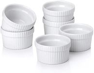 Mini Ramekins 1.5 oz, Vidalenta Dipping Sauce Cups, Tiny Ramekins Dip Bowl Porcelain Souffle Dish Set of 6, Small Ramekins Dessert Cups Small Bowls for Charcuterie Board, Microwave & Oven Safe, White