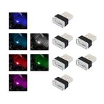 Augeny 6 PCS USB LED Car Interior Atmosphere Lamp, Plug-in USB Decor Night Light, Portable Auto Ambient Lighting Kit, Universal Vehicle Interior Accessories for Most Cars (6 Colors)