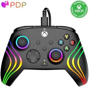 PDP Gaming Afterglow™ Wave Enhanced Wired Controller for Xbox Series X|S, Xbox One and Windows 10/11 PC, advanced gamepad video game controller, Officially Licensed by Microsoft for Xbox, Black