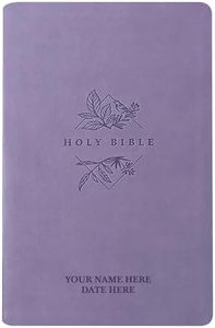 Personalized NLT Bible New Living Translation Thinline Faux Leather Holy Bible with Custom Name in Dark Purple | Large Print | Custom Gift for Religious Celebrations | Lavender/Purple