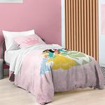 Saturday Park Disney Princess Besties Twin Duvet Cover & Sham Set - 2 Piece 100% Organic Cotton Duvet Set - GOTS & Oeko-TEX Certified (Disney Official)