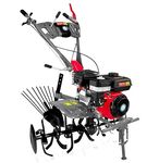 DVI 7HP 4 Stroke Power Weeder with AIR Cooled Petrol Engine Suitable for Farm & Agriculture | Used for Weeding in All Types of Crops with High Carbon Metal Blades. (with Potato Digger Attachment)
