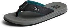 Reef Phantoms Mens Beach Flip Flop, Water Friendly, Soft and Supportive Molded Footbed, Grey/Black/Green, 9