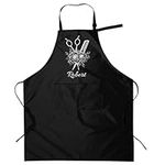 Naispanda Personalised Name Unisex Adjustable Bib Apron with 2 Pockets Custom Haircut Apron Hair Cutting Barber Hairdressing Cape Apron Salon Women Men Apron for Hair Styling Black Customised Apron