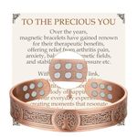 Feraco Copper Bracelet for Men Pain Relief, 18X Enhanced Strength Magnetic Bracelet with Neodymium Magnets, Pure Copper Jewelry Gift (Antique Life Tree)