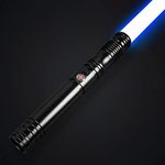 Adawlert RGB 12 Colors Light Saber Smooth Swing Dueling Force Light Sabers - Metal Hilt Saber with 4 Modes Sound, Flash-on-Clash Function, for Adult Teens Heavy Dueling (Black)