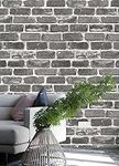 Wallpaper Peel and Stick Brick Grey Thick Rustic Stick On Wallpaper Vinyl Self Adhesive Prepasted Decorative for Bedroom Desk Countertops