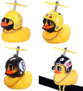 JDCMEI 4 Pcs Canard Vélo Cloche Nouveauté Casque Jaune Canard Vélo Cloche Belle Canard en Caoutchouc Enfants Vélo Corne,Accessoires décoratifs pour intérieur de Voiture,vélos