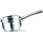 Penguin Home Stainless Steel Milk Pan 14cm/1 Litre Capacity/Double Sided Pouring Lips/Suitable for Induction, Ceramic, Gas & Electric Hobs/Versatile Cooking Pot/Saucepan/Small Milk Pot/Dishwasher Safe