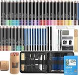 Corslet 110 Pc Sketching Kit for Artists | Drawing Pencils, A5 Sketch Book, 72-Color Pencils Set, Charcoal Pencil Set, and Supplies for Artist, Students and Adults