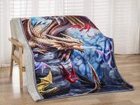 Anne Stokes Signature Silk Touch Sherpa Lined Throw Blanket (Dragon Clan)