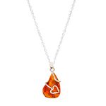 GEMKORA Natural Amber Crystals Wire Wrapped Pendant Necklace, Healing Rough Gemstone, Birthday, Gift for her, 925 Sterling Silver Christmas Jewelry 18 inch