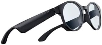 Razer Anzu Smart Glasses (Round, Small Glasses) - Audio Glasses with Blue Light/UV Protective Lenses (Low Latency, Intergrated Mic and Speakers, Touch Enabled, IPX4 Water Ressistant) Black