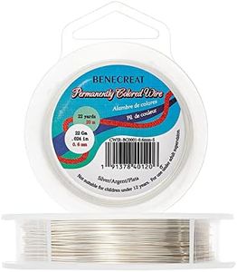 BENECREAT 22-Gauge Tarnish Resistant Silver Coil Wire, 66-Feet/22-Yard